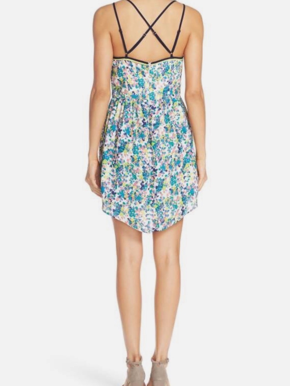 Adelyn Rae Wrap Front Spaghetti Strap Romper - Multicolor - Picture 2 of 4